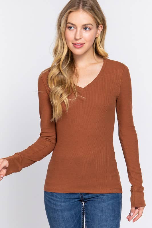 Laura Long Sleeve V-Neck Thermal