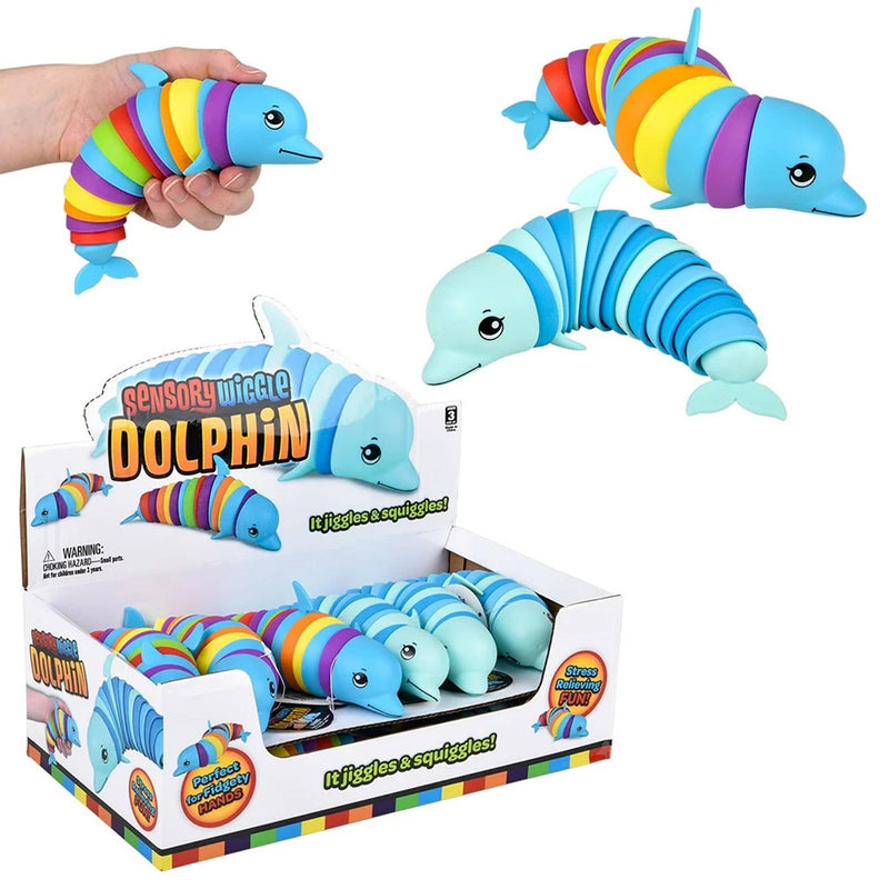 Rainbow Dolphin Wiggle Fidget Kids Toy- 7''