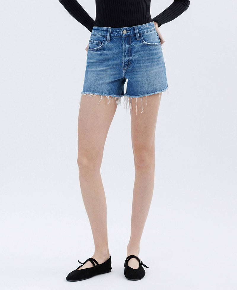 HIgh Rise Raw Hem Shorts