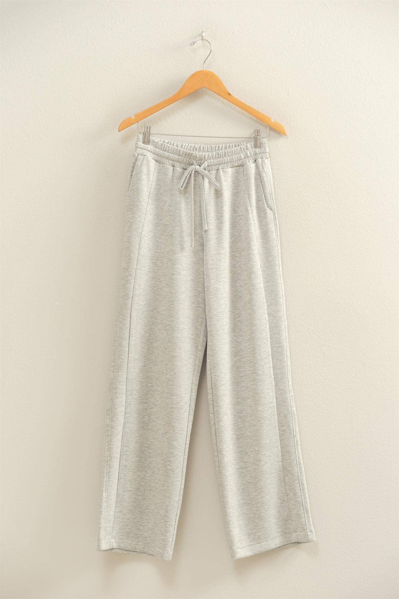 Scuba High-Waist Wide-Leg Drawstring Sweatpants