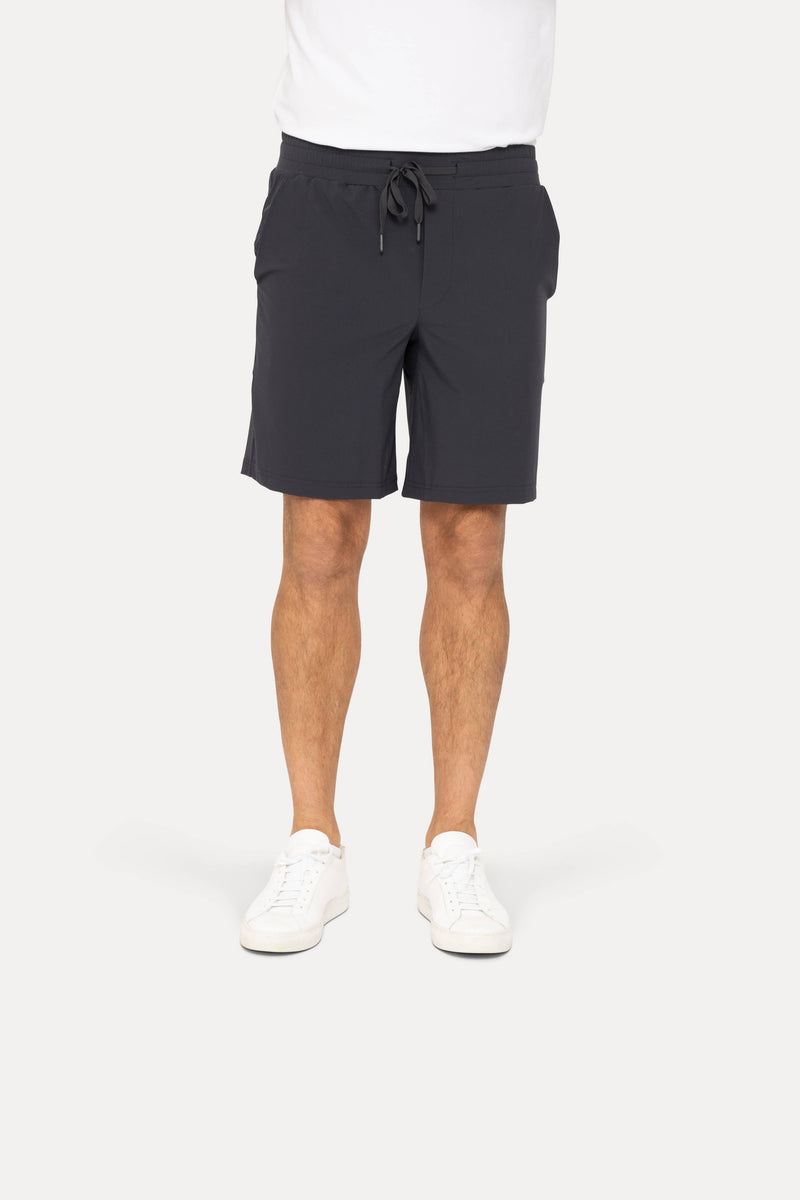 Drawstring Shorts with Pockets: BLACK OLIVE