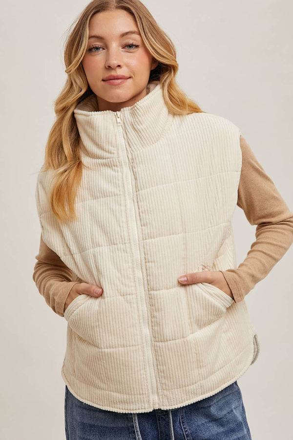 Corduroy Puffer Vest