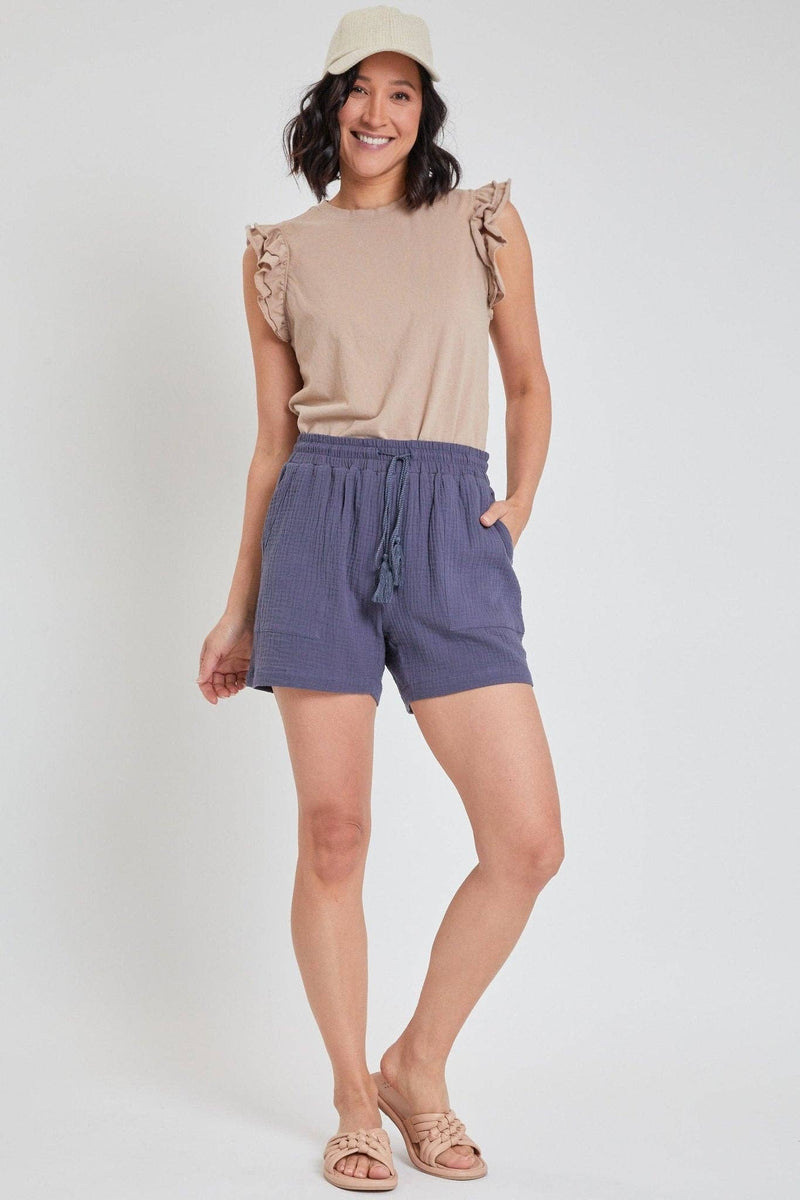 Missy Double Gauze Shorts With Porkchop Pockets