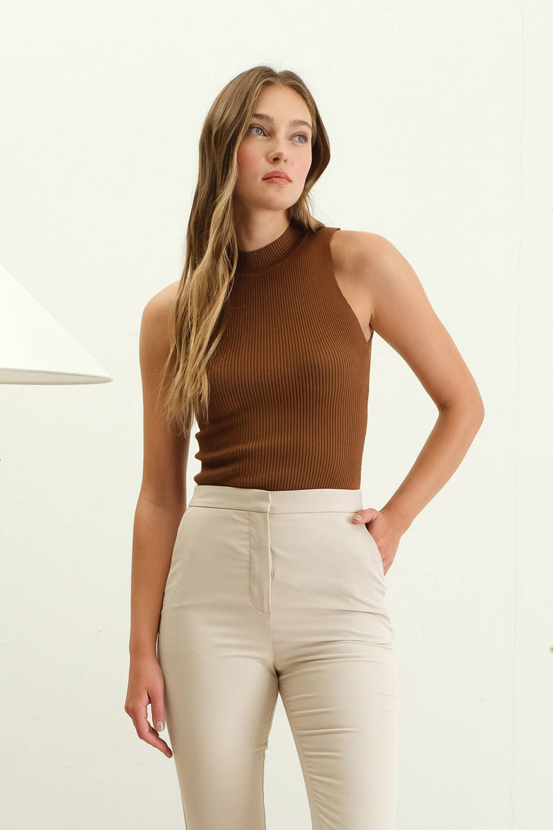 Brynn Mock Neck Sweater Tank