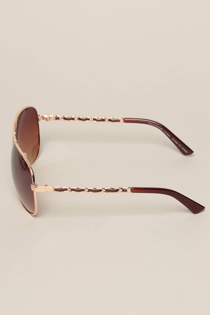 Women's Chain Detail Aviator Sunglasses