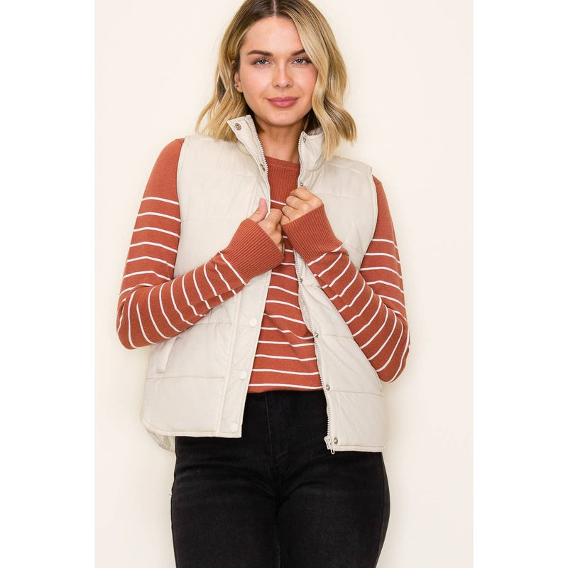 Solid Brown Puffer Vest