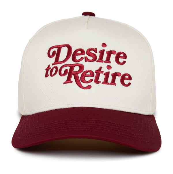 Two Tone Cap - Desire to Retire (Burgundy/Beige)