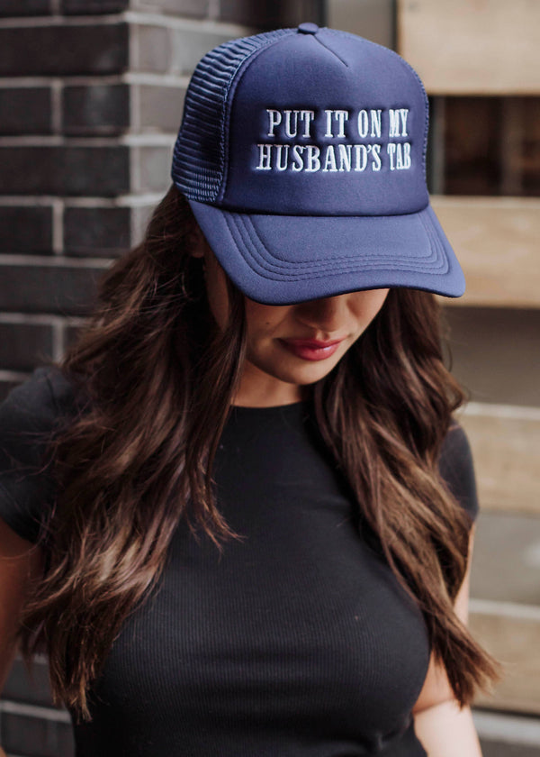 Navy Husband's Tab Trucker Hat