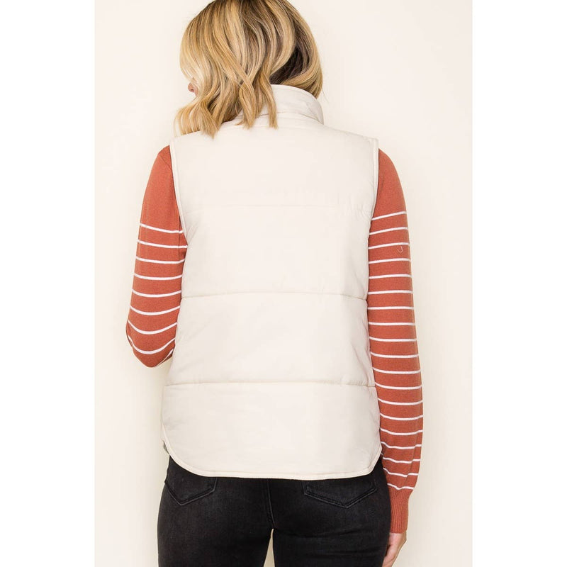 Solid Brown Puffer Vest