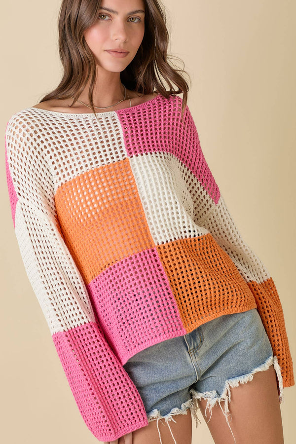 Clara Color Block Knit Top