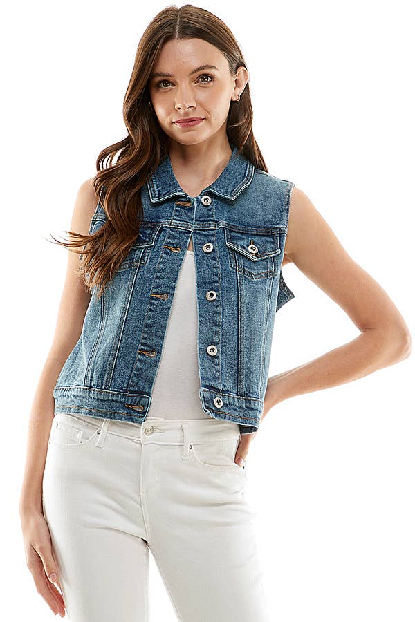 Women's Spandex Denim Vest