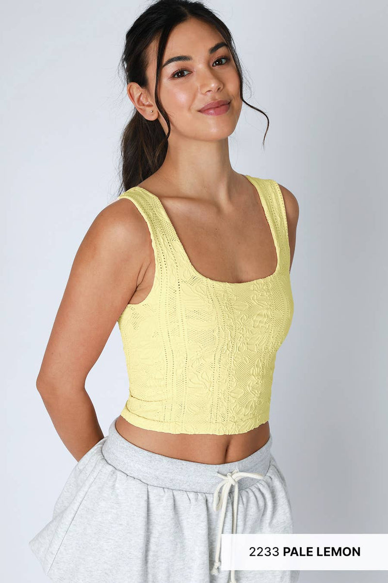Double Lace Square Crop Top