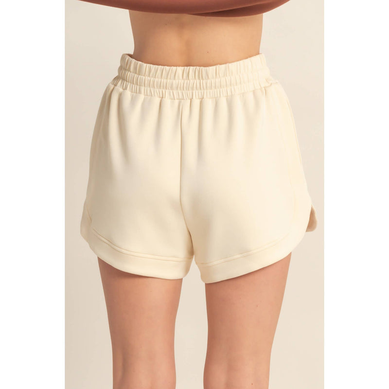 Scuba Elasticized Waist Casual Loose Sweat Shorts