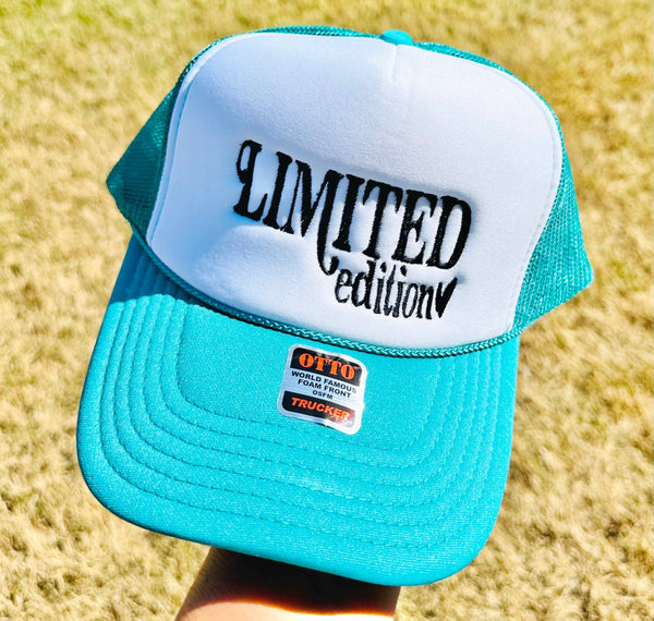 Limited Edition Embroidered Teal & White Trucker Hat