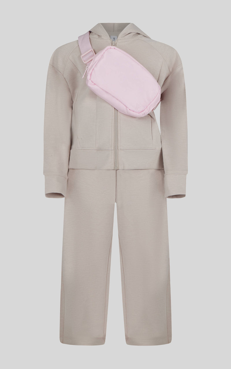 Little Girls Jacket, Wide Leg Pant, and Bag Set