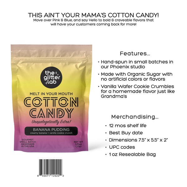 Banana Pudding Gourmet Cotton Candy - Small Batch Treats