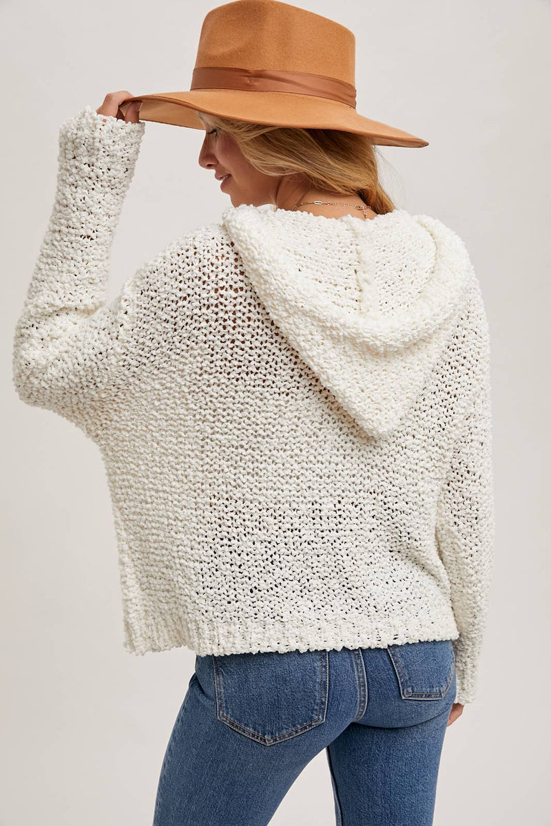 Popcorn Hooded Sweater