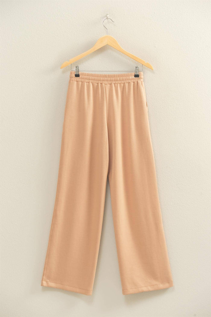 Scuba High-Waist Wide-Leg Drawstring Sweatpants