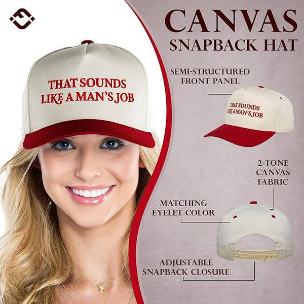 Two Tone Cap - That Sounds Like a Man's Job - Red/Beige