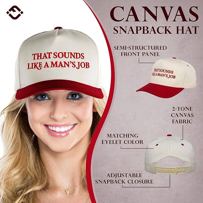 Two Tone Cap - That Sounds Like a Man's Job - Red/Beige