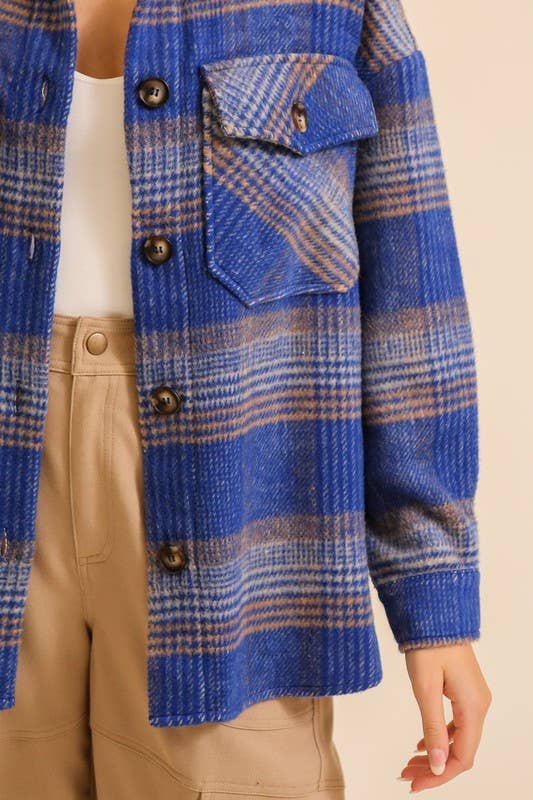 Fall Vibes Plaid Print Shacket