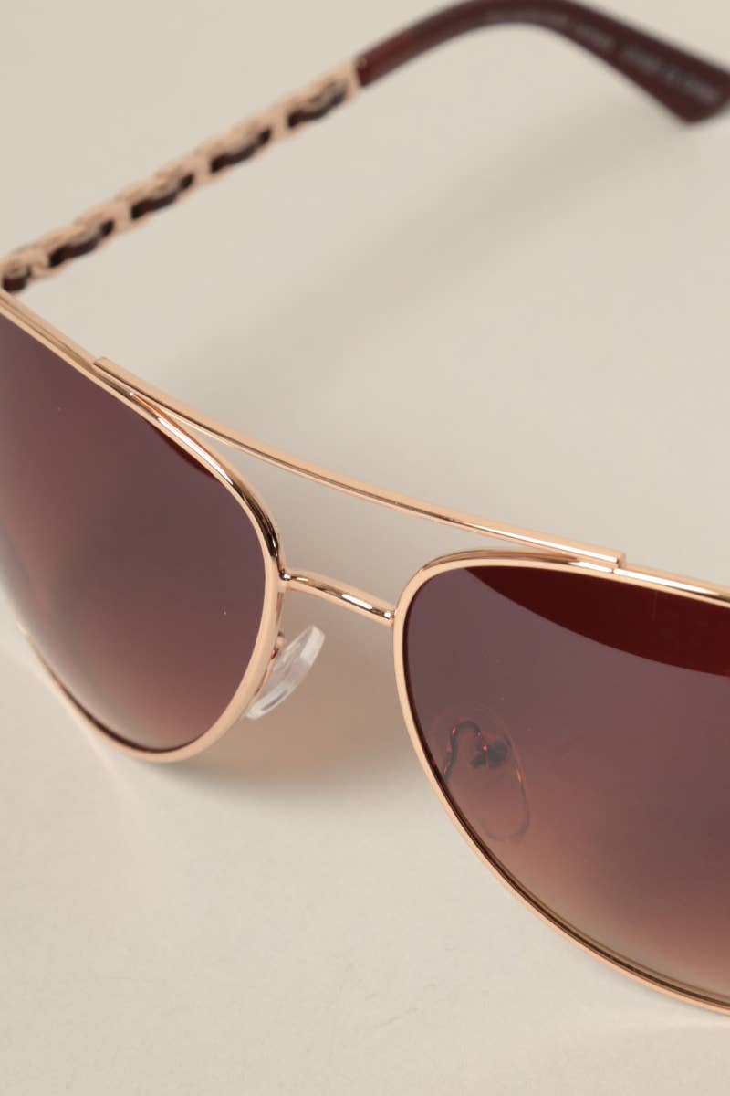 Women's Chain Detail Aviator Sunglasses