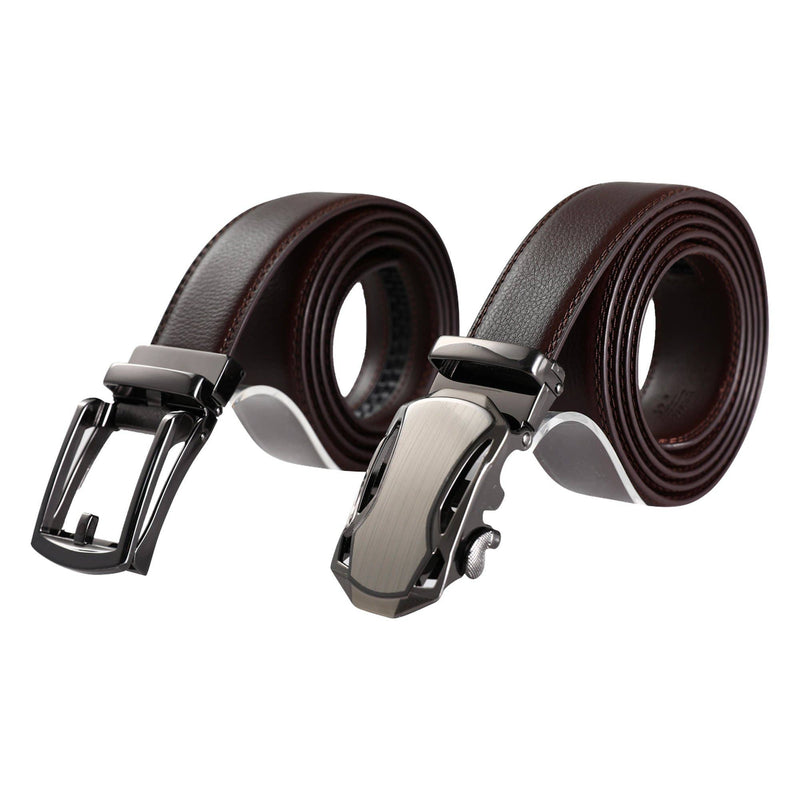 AutoMADtic leather belt: Black w/Black & Gold Style Buckle