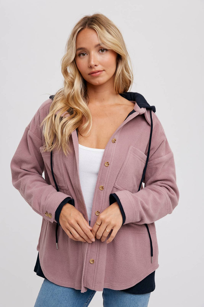 Monice Fleece Shacket with Hood