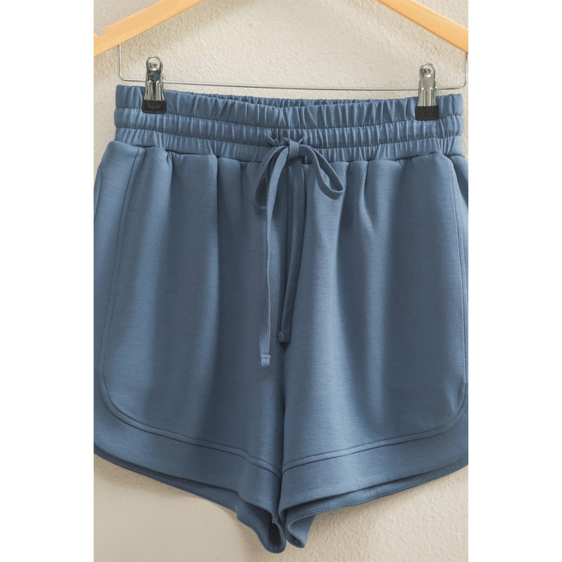 Scuba Elasticized Waist Casual Loose Sweat Shorts