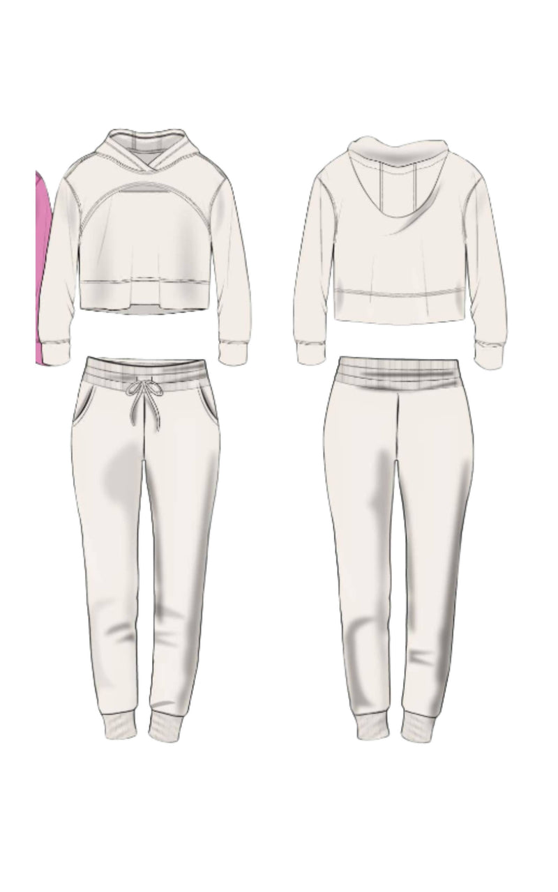 Girls Scuba Front Keyhole Hoodie and Jogger Set