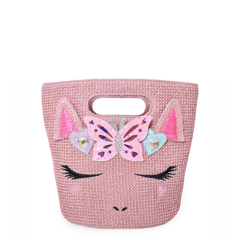 Ms Gwen's Unicorn Pink Straw Bag
