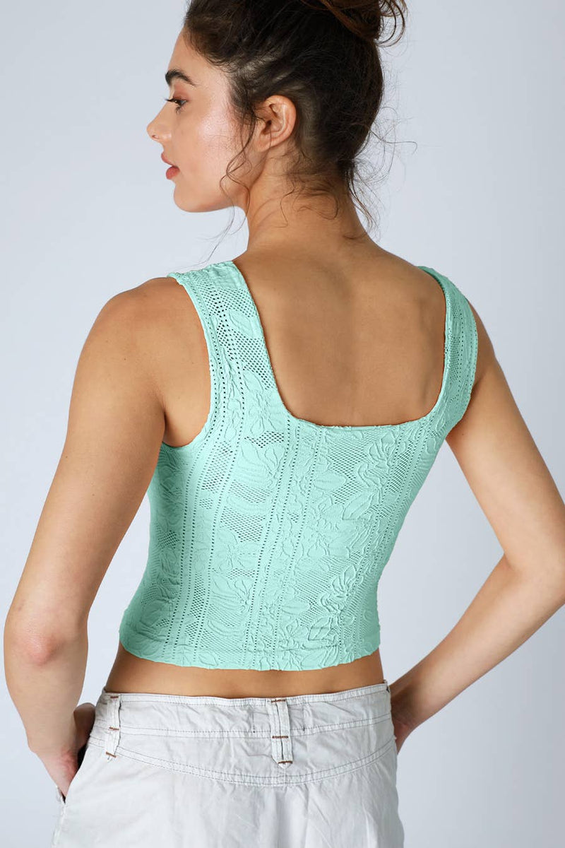 Double Lace Square Crop Top
