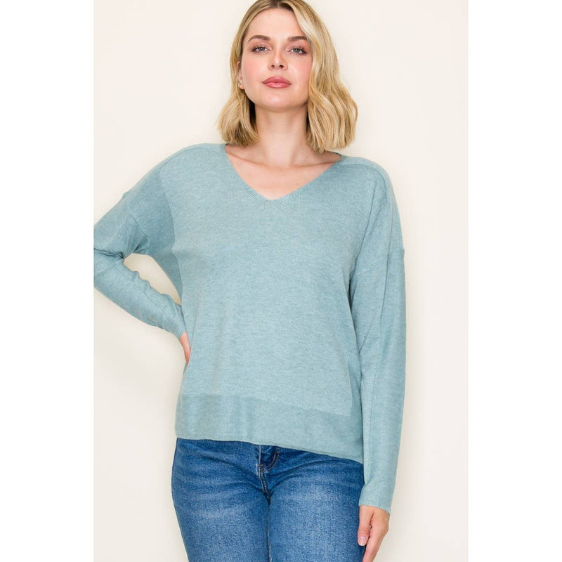 V NECK PULLOVER SWEATER