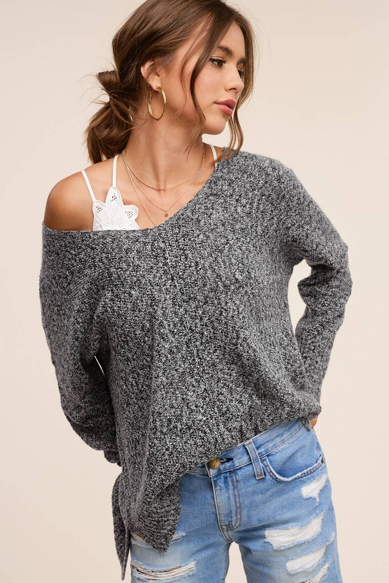 Lena Relaxed Sweater- Charcoal