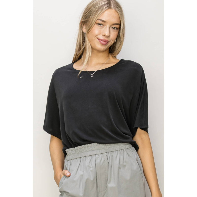 Elbow Length Dolman Sleeve Top