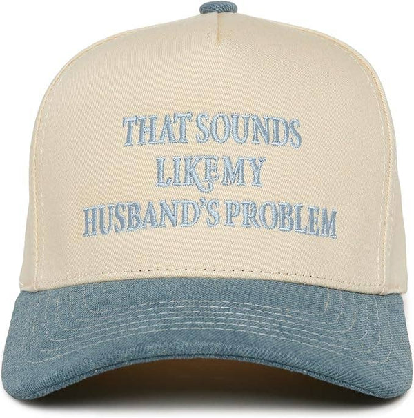 Sounds Like My Husband's Problem Denim/Beige