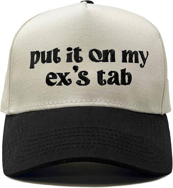 Two Tone Cap - Put It On My Ex's Tab - Black/Beige