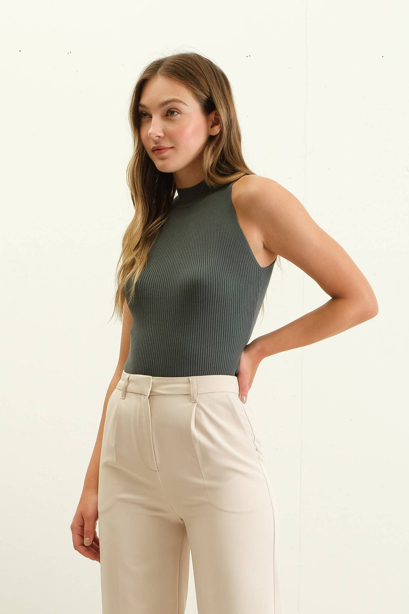 Brynn Mock Neck Sweater Tank