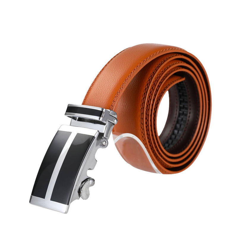 AutoMADtic leather belt: Black w/Black & Gold Style Buckle