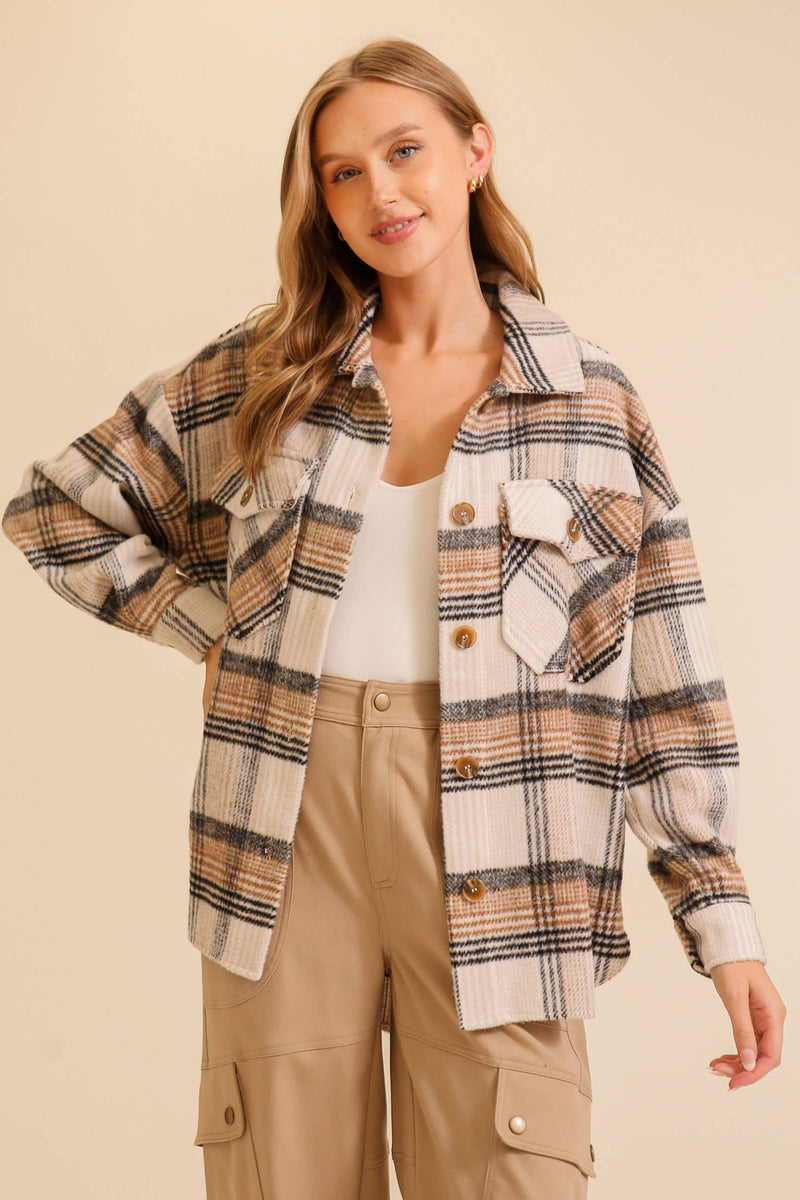 Fall Vibes Plaid Print Shacket
