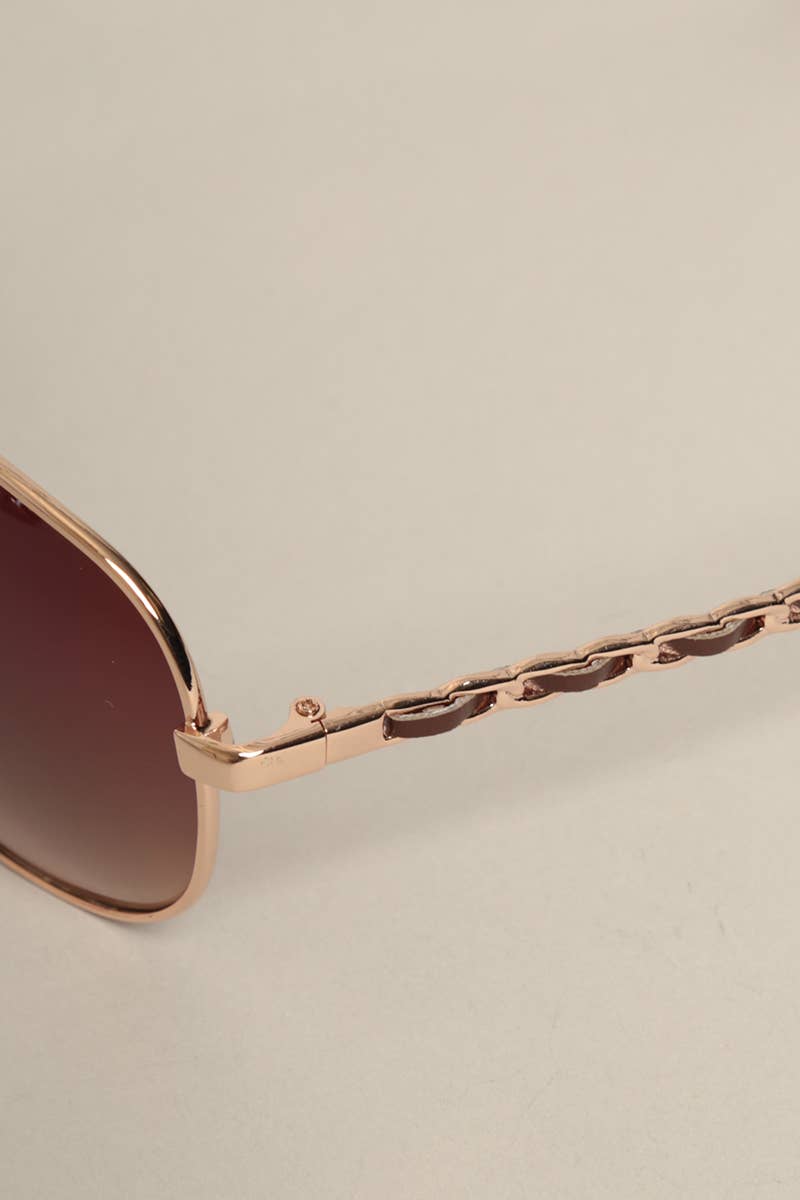 Women's Chain Detail Aviator Sunglasses