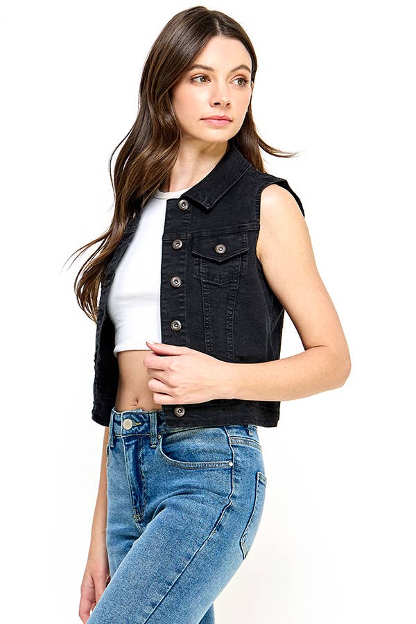Women's Spandex Denim Vest