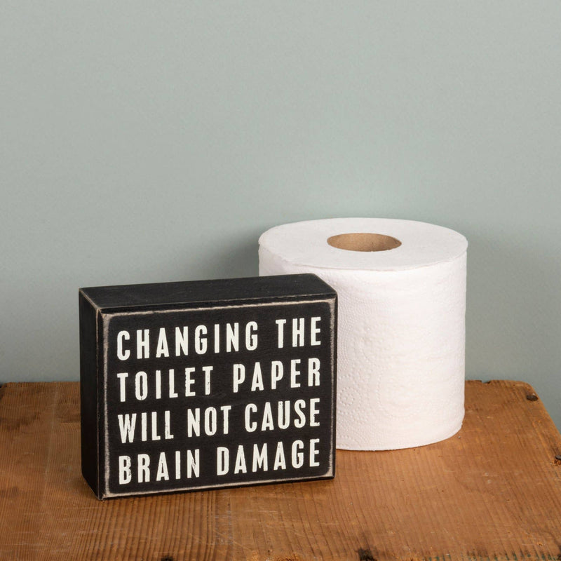 Changing The Toilet Paper Box Sign