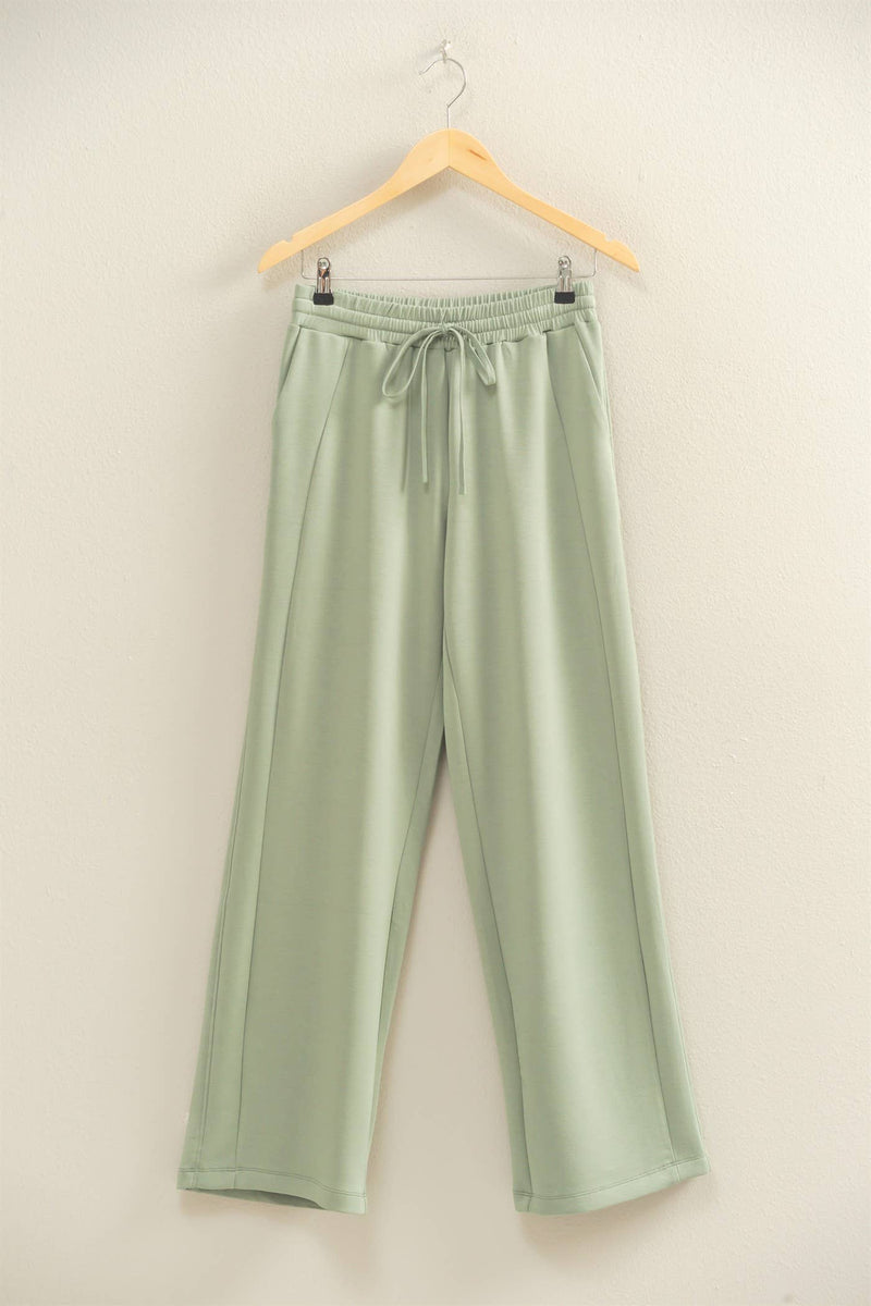 Scuba High-Waist Wide-Leg Drawstring Sweatpants