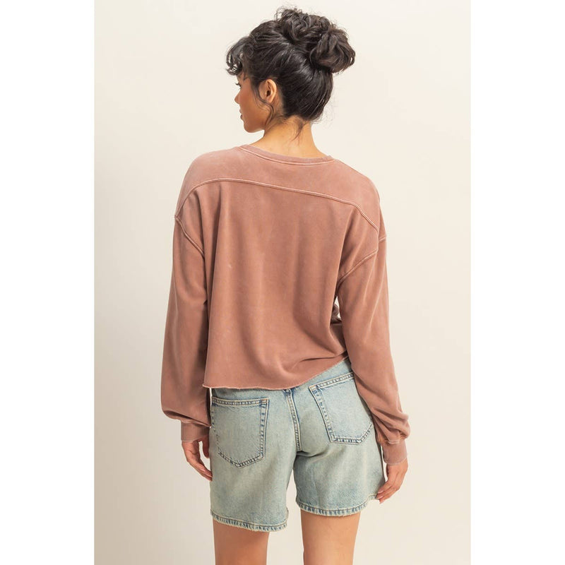 Nita Cropped Sweatshirt With Raw Hem