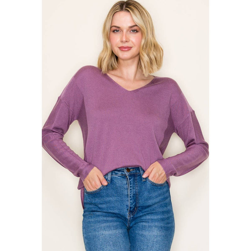 V NECK PULLOVER SWEATER