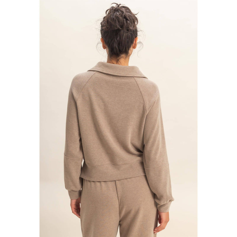 Nicole Soft Ribbed Half-Zip Sweatshirt