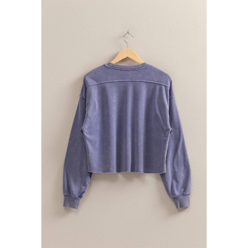 Nita Cropped Sweatshirt With Raw Hem