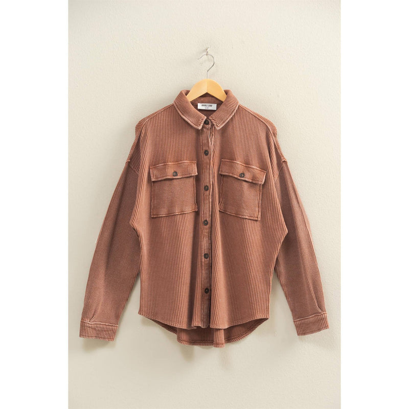 Waffle Button Up Shacket