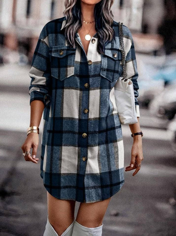 Nora Shacket Dress- Navy